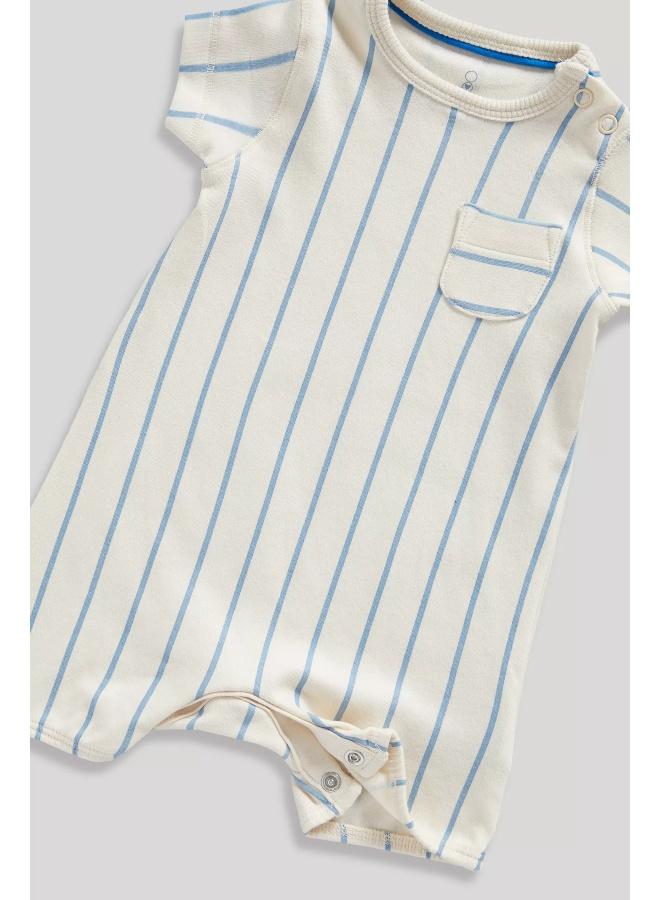mothercare 2 Pack Safari Stripe Rompers - Image 3