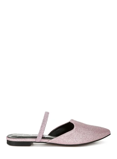 London Rag Glitter Faux Leather Flat Mules in Pink