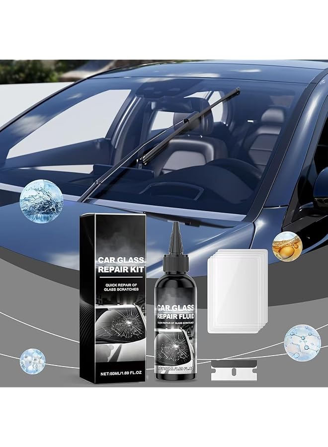 KASTWAVE Windshield Repair Kit, Crack Glass Repair Fluid, Nano Glass Scratch Repair Fluid, Car Windscreen Glass Crack Scratch Remover, Car Glass Repair Glue, Scratch Chip Cracks Repair Kit - Image 2