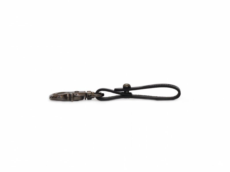 Trip Machine Company Genuine Leather Handcrafted Belt Loop Key Fob Holder | Key Chain | Key Ring with Metal & Leather Finish (Black with Metallic Black) - Image 3