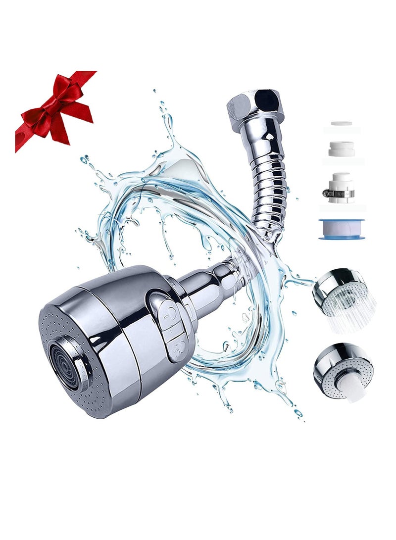 Barakah Kitchen Tap Spray Head Faucet Aerator Adapter-360° Swivel Faucet ABS Anti-Splash Faucet Sprayer Head Replacement-Flexible Faucet Sprayer Sink Nozzle Attachment with 2 Modes for Bathroom - Image 1
