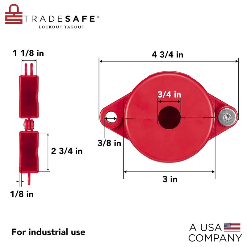 TRADESAFE Gate Valve Lockout - 2 Pack Valve Lockout Device for 1 inch to 2-1/2 inch Diameter Valve Handles, OSHA Compliant Lockout Tagout Valve for Professional and Industrial Use - Image 2