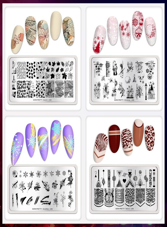 Born Pretty Christmas Nail Stamping Plates Nail Art Design Kit Fall Winter - Image 2