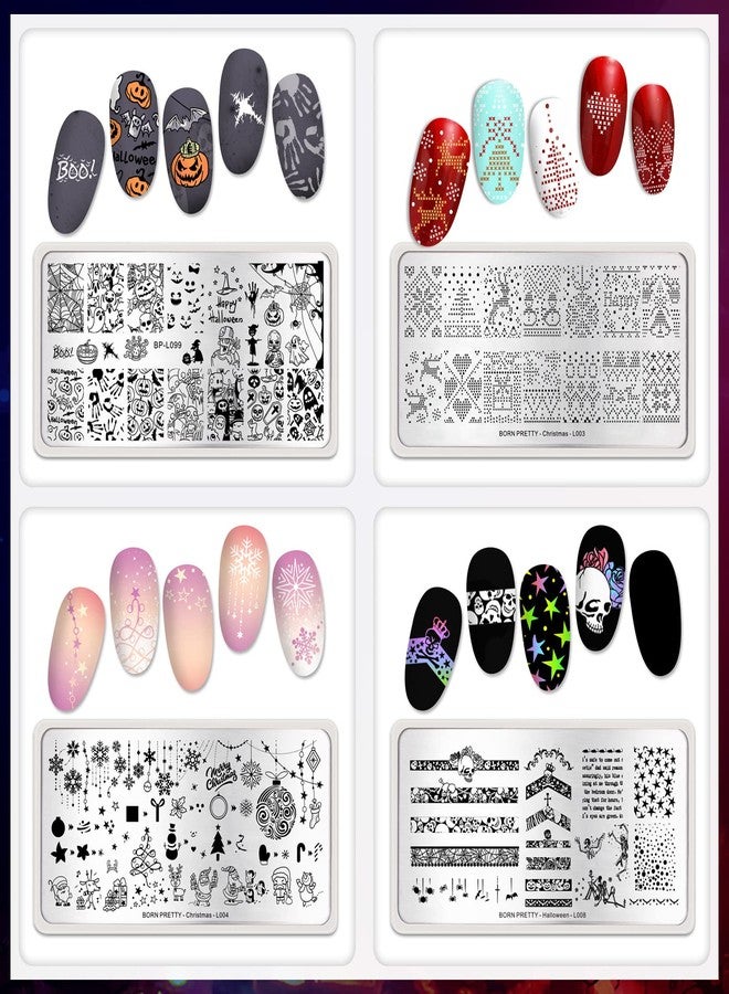 Born Pretty Christmas Nail Stamping Plates Nail Art Design Kit Fall Winter - Image 3