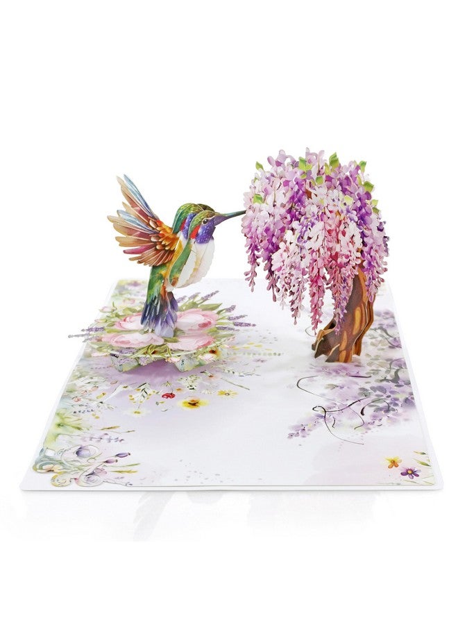 CUT POPUP.COM Cutpopup Hummingbird Birthday Card Pop Up, Mothers Day, 3D Popup Greeting Card (Hummingbird Wisteria) - Image 3