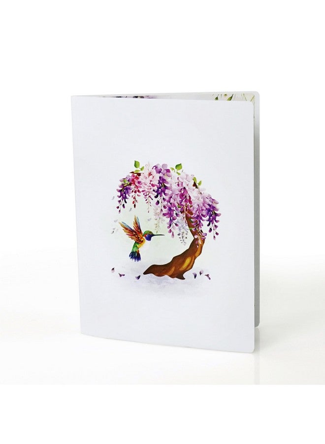 CUT POPUP.COM Cutpopup Hummingbird Birthday Card Pop Up, Mothers Day, 3D Popup Greeting Card (Hummingbird Wisteria) - Image 4