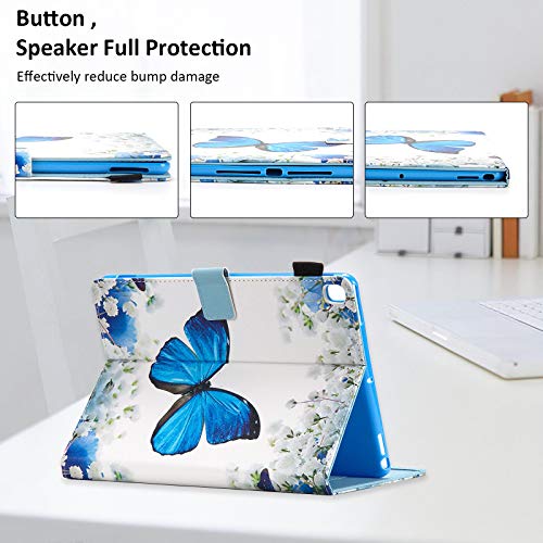Dteck Case for iPad 9th/8th/7th Gen 10.2 Inch Tablet 2021/2020/2019 - Slim Folio Stand Smart Soft Protective Cover with Pencil Holder, Auto Wake/Sleep and Wallet Pocket, Flower Butterfly - Image 3