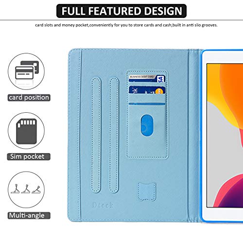 Dteck Case for iPad 9th/8th/7th Gen 10.2 Inch Tablet 2021/2020/2019 - Slim Folio Stand Smart Soft Protective Cover with Pencil Holder, Auto Wake/Sleep and Wallet Pocket, Flower Butterfly - Image 4