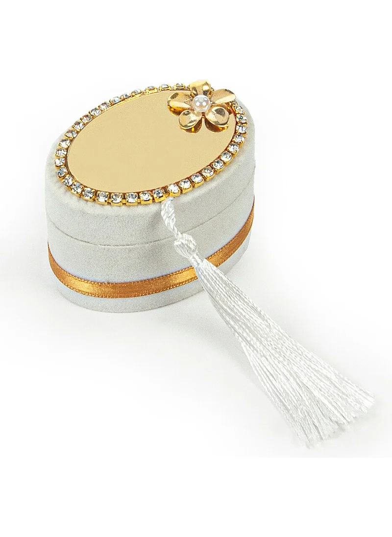 İhvan Online Ihvan Online Velvet Boxed Zikirmatik and Pearl Prayer Beads Mevlid Gift Set White