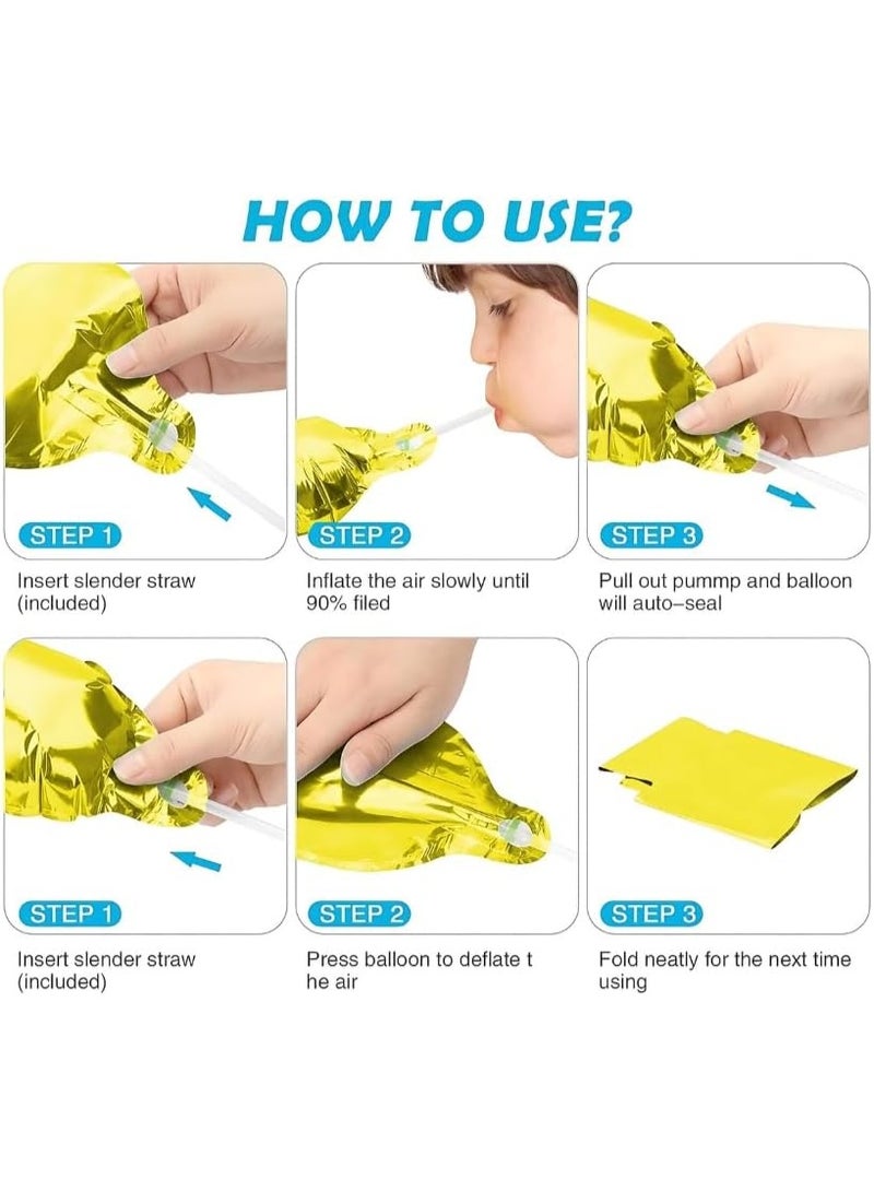 Generic 32 Inch Number 3 Foil Balloon – Gold, 1 Pc | Self-Sealing & Reusable, Inflate with Helium or Air | Birthday & Event Decoration - Image 2