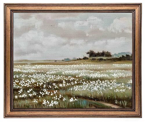 Yeechine Gold Framed Vintage Wall Art Classical French Landscape Wildflowers Field Painting Canvas Print Kitchen Bedroom Wall Decor wildflower field 12 L x 95 W - Image 1