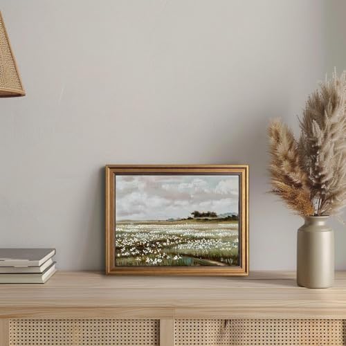 Yeechine Gold Framed Vintage Wall Art Classical French Landscape Wildflowers Field Painting Canvas Print Kitchen Bedroom Wall Decor wildflower field 12 L x 95 W - Image 3