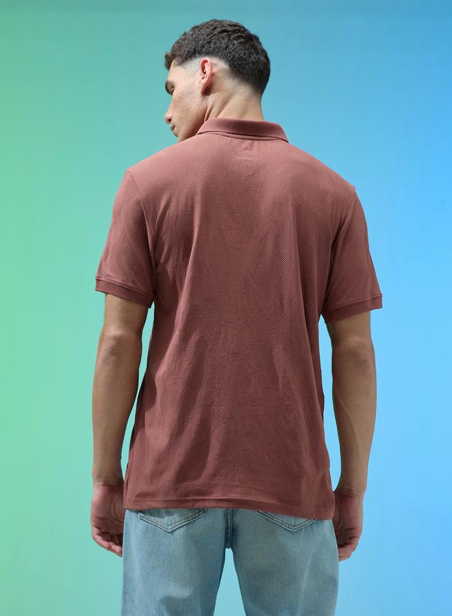 Technosport Men Jacquard Slim Fit Polo - Image 4