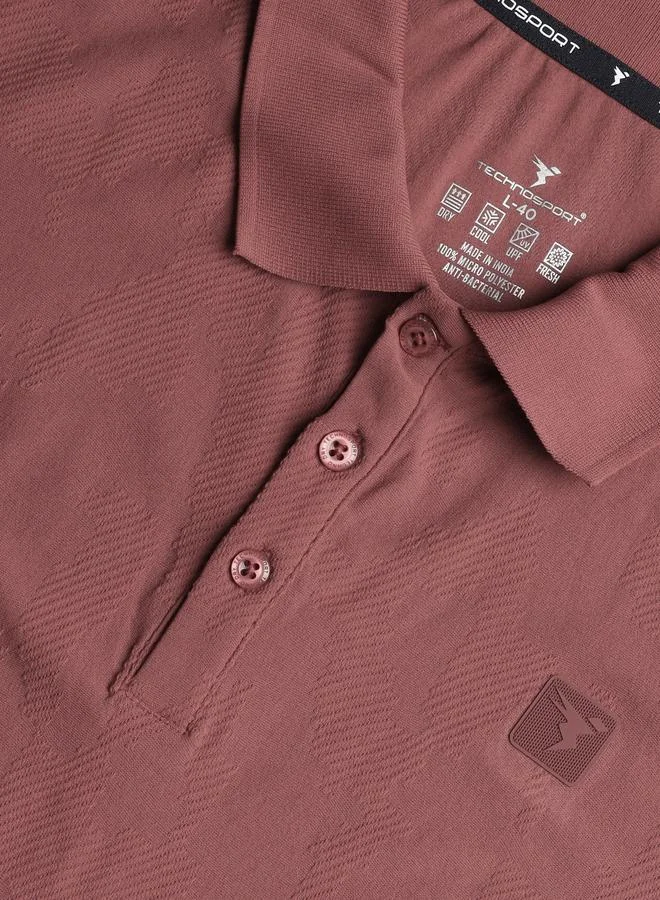 Technosport Brown Technosport Men Jacquard Slim Fit Polo for Men | Best Price UAE