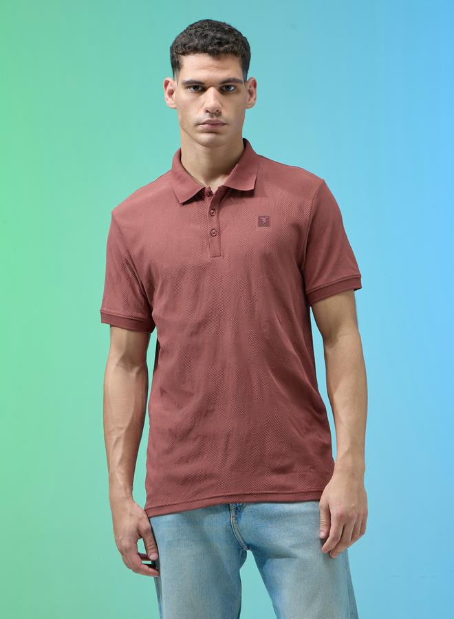Technosport Men Jacquard Slim Fit Polo - Image 2