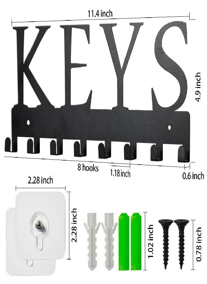 Key Holder for Wall, Nail-Free Key Holder, Key Holder Wall Mounted Key Hooks Organizer Key Hanger Rack Wall Mounted, Metal Home Key Rack for Entryway, Hallway, Office, Matte Black,11.4''4.9''0.6'' - pzsku/ZA4EE013A60C3B7DEEA57Z/45/_/1693220479/1377c5aa-04b7-4749-8d45-2144ddd236e0