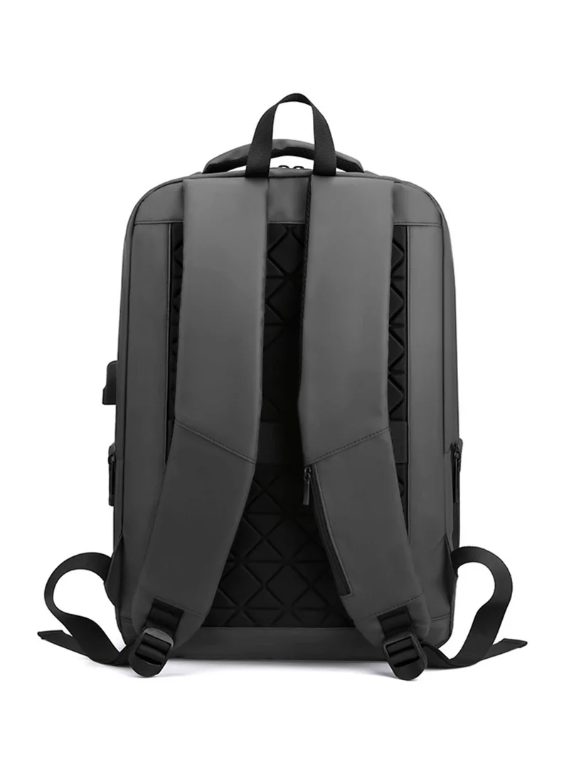 Hike Grey Unisex Polyester Backpack 17.5-inch Water Resistant Computer Bag with Built in USB Port for Men and Women, HK2105, Grey  | Best Price UAE