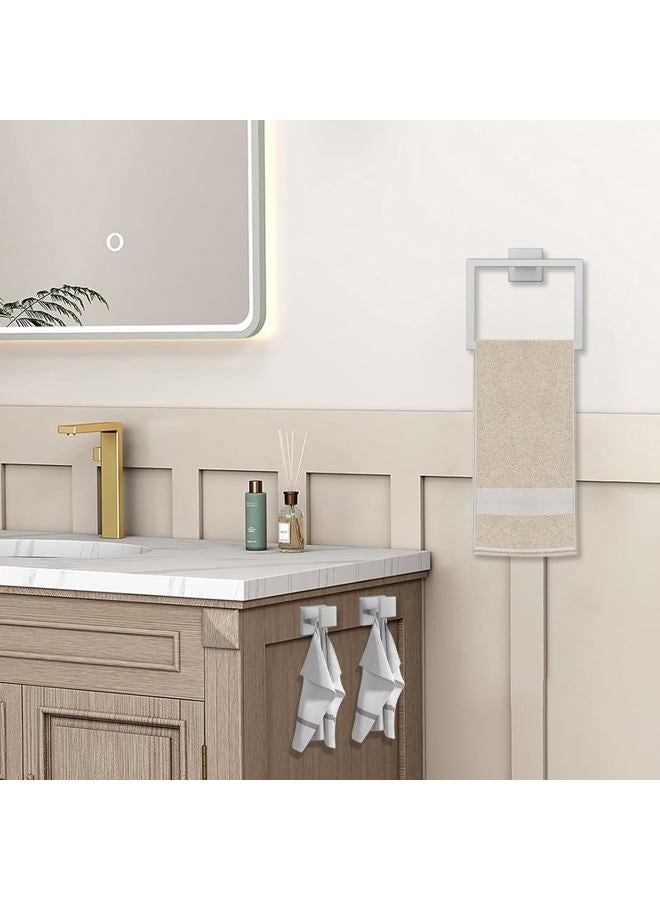 JOPOFI 5 Piece Bathroom Hardware Accessories Set - SUS304 Stainless Steel Bath Towel Bar Set, 15.7 Inch Bathroom Towel Holder, Towel Racks for Bathroom Wall Mounted - Brushed Nickel - Image 3