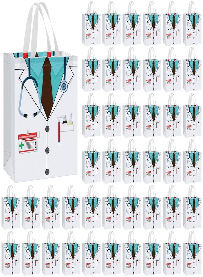 Mindsoft 50 Pcs Doctor Gift Bags Bulk 13" Non Woven Graduation Goodie Bags with Handles Thank You Treat Bag for Rn CNA CRNA Nursing Physician Pa Congrats Appreciation Gift Healthcare Party Supplies - Image 1