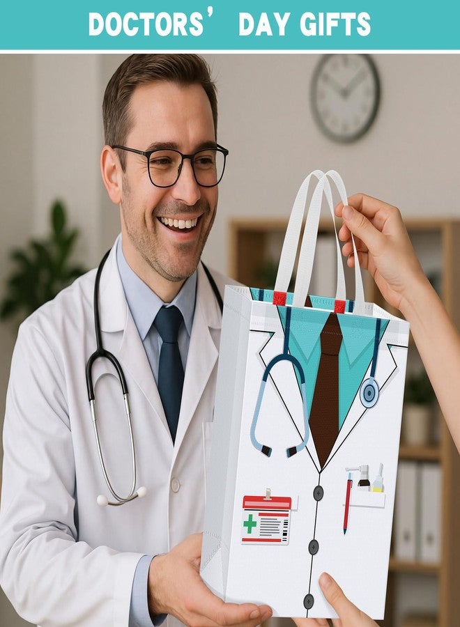 Mindsoft 50 Pcs Doctor Gift Bags Bulk 13" Non Woven Graduation Goodie Bags with Handles Thank You Treat Bag for Rn CNA CRNA Nursing Physician Pa Congrats Appreciation Gift Healthcare Party Supplies - Image 4