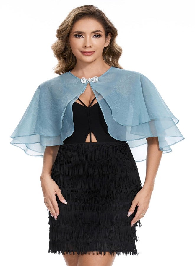 Sepsap Women's Sheer Tencel Shawls and Wraps for Evening Dresses Soft Wedding Cape Lightweight Bridesmaid Scarves Cover Up, Dusty Blue, One size - Image 4