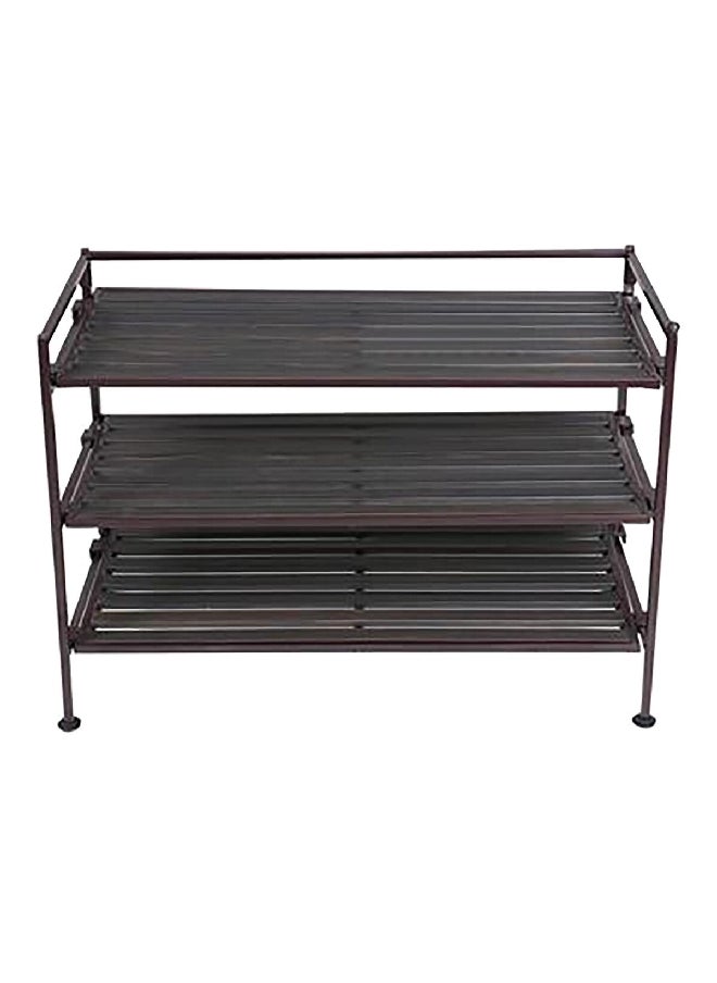 Seville Classics - 3-Tier Elegant and Modern Design Rectangular Utility Shoe Rack Brown 48.5 x 67.3 x 30.9 cm SHE15895 - Image 1