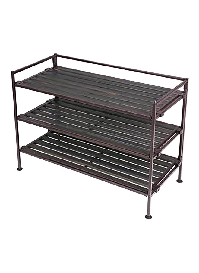 Seville Classics - 3-Tier Elegant and Modern Design Rectangular Utility Shoe Rack Brown 48.5 x 67.3 x 30.9 cm SHE15895 - Image 1
