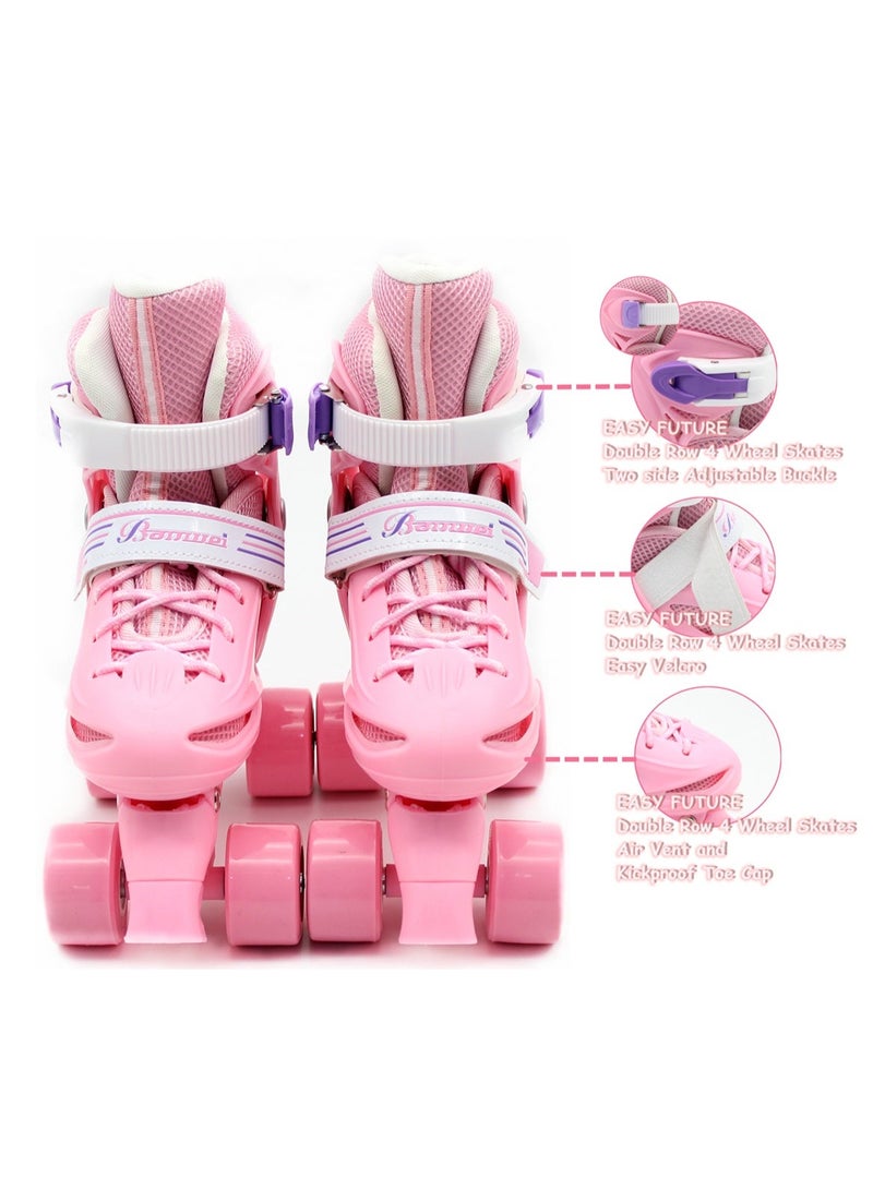 EASY FUTURE Adjustable Size Roller Skates for Kids Double Row 4 Wheel Skates for Indoor Outdoor Boys Girls 3 Colors 4 Sizes to Choose NO.1302 - Image 4