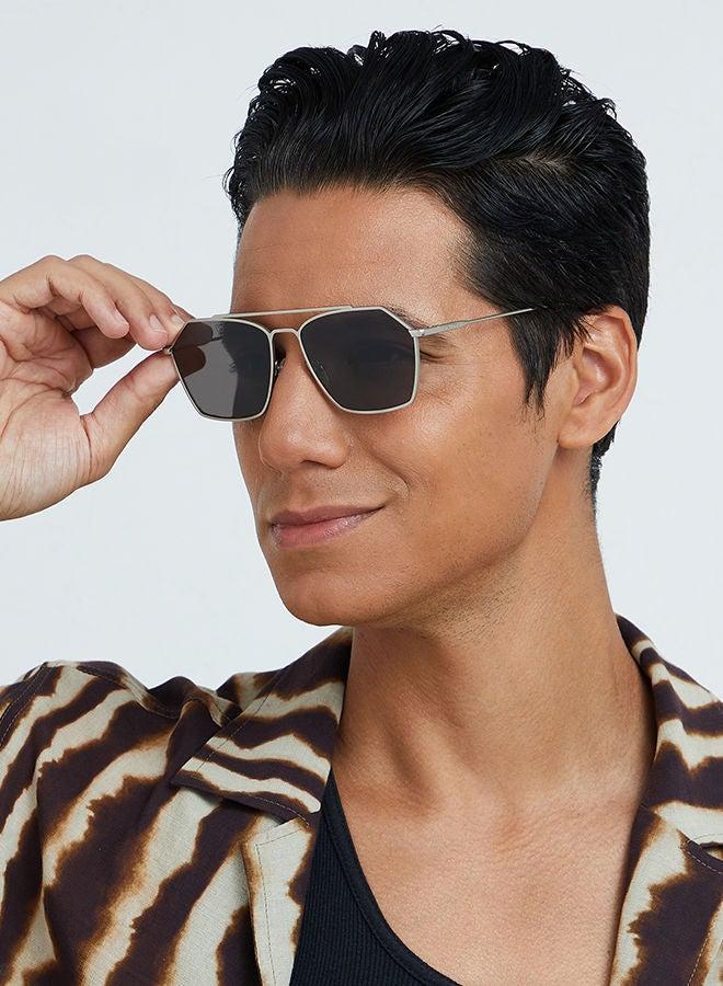 30 سندايز نظارات شمسية فيجارو للرجال بتصميم الطيار حماية  فضي رمادي - Image 5