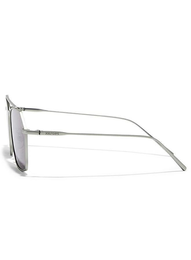 30 سندايز نظارات شمسية فيجارو للرجال بتصميم الطيار حماية  فضي رمادي - Image 3