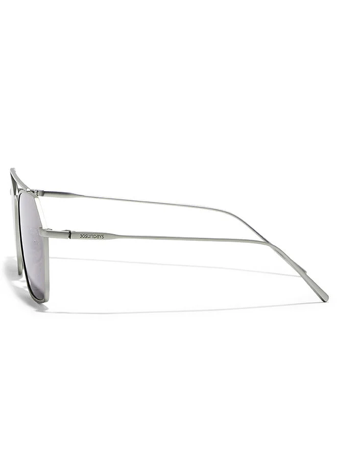 30Sundays 30Sundays FIGARO,Men Sunglasses, Aviator Sunglasses, UV Protection: UV400 (Silver,Gray)