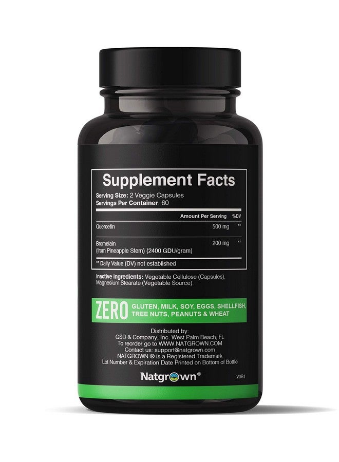 Natgrown Quercetin with Bromelain Supplement Complex - 120 Capsules - Image 2