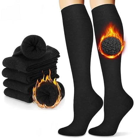 DIVUE Cotton Knee Length Socks for Women 1 Pair | Black Winter Long Socks | Soft, Warm, Breathable, Stretchable, Sweat Absorbent, Odor Free, Durable Socks for Office, Travel, Sports, Gym & Casual Use - Image 2