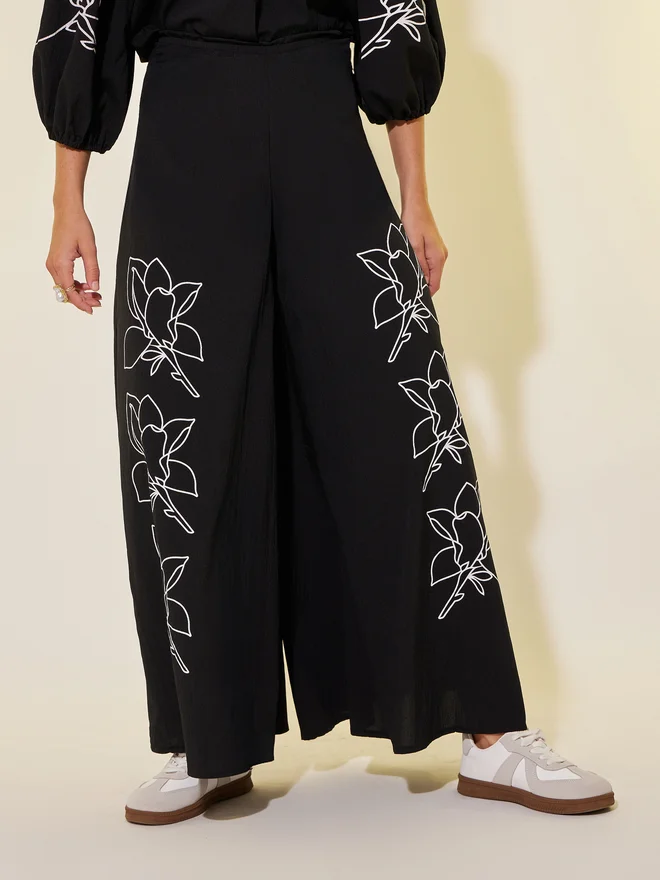 تايك تو Take Two Floral Print Balloon Sleeves Shirt and Pants Co-Ords