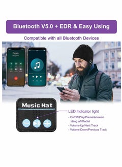 KASTWAVE Bluetooth Beanie, Mens Gifts Bluetooth Hat, Gift for Men and Women, V5.0 Bluetooth Beanie Hats, Hand Free Wireless Headphone Beanie with Bluetooth Speakers Soft Knit Mans Beanie Hats Winter  - Image 5