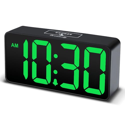 DreamSky Small Digital Alarm Clock for Bedroom, Large Big Numbers Display with Brightness Dimmer, Electric Bedside Desk Clock with USB Charging Port, Adjustable Alarm Volume, USB-C Adapter Powered - Image 1