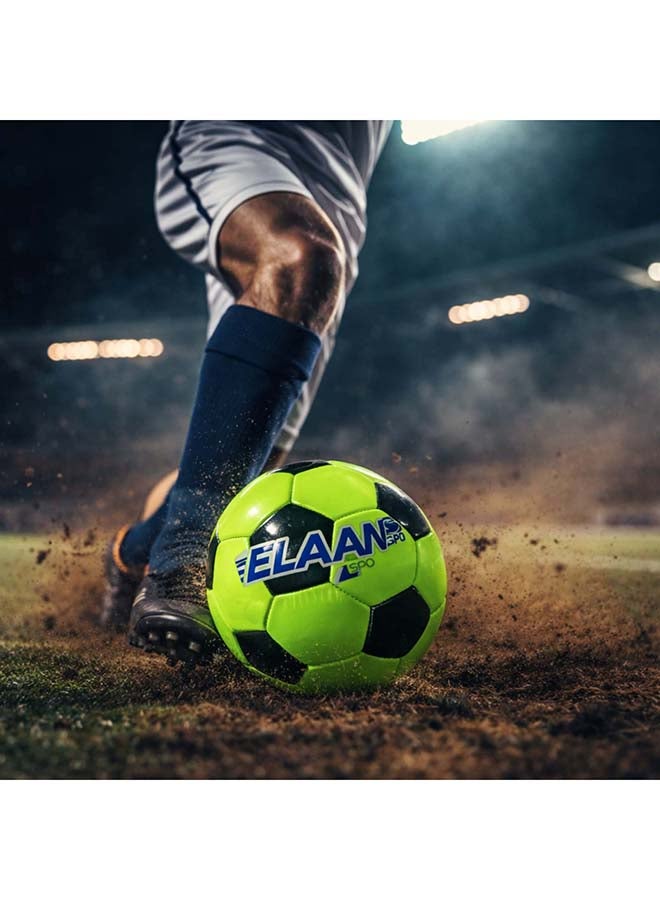 Elan Promotional PVC Football Official Size – Durable Black & Green Soccer Ball with Stitched PVC Construction, High-Bounce Outdoor Football for Training, School Matches and Recreational Play - Image 5