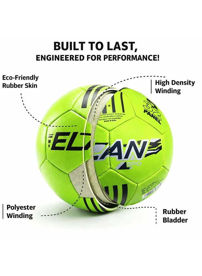 Elan Promotional PVC Football Official Size – Durable Black & Green Soccer Ball with Stitched PVC Construction, High-Bounce Outdoor Football for Training, School Matches and Recreational Play - Image 4