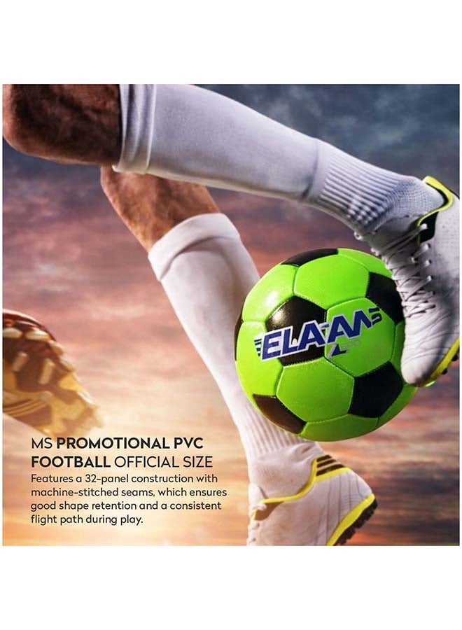 Elan Promotional PVC Football Official Size – Durable Black & Green Soccer Ball with Stitched PVC Construction, High-Bounce Outdoor Football for Training, School Matches and Recreational Play - Image 3