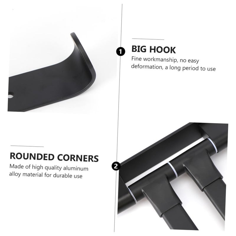 Aluminum Alloy Space Saving Rotating Towel Bar 30x24cm Wall Mounted Black - Image 5
