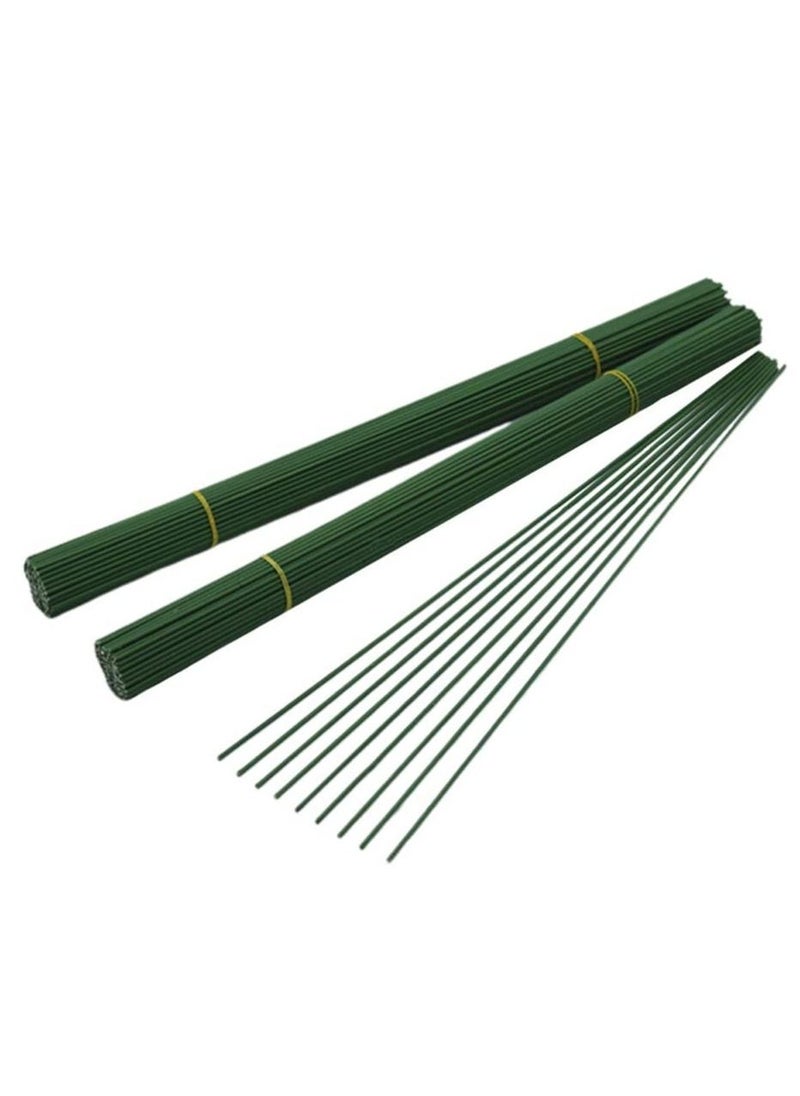 100Pcs 40cm Dark Green Floral Stem Wire, Flower Making Accessory  for DIY Bouquet Stem Wrapping and Crafts - Image 1