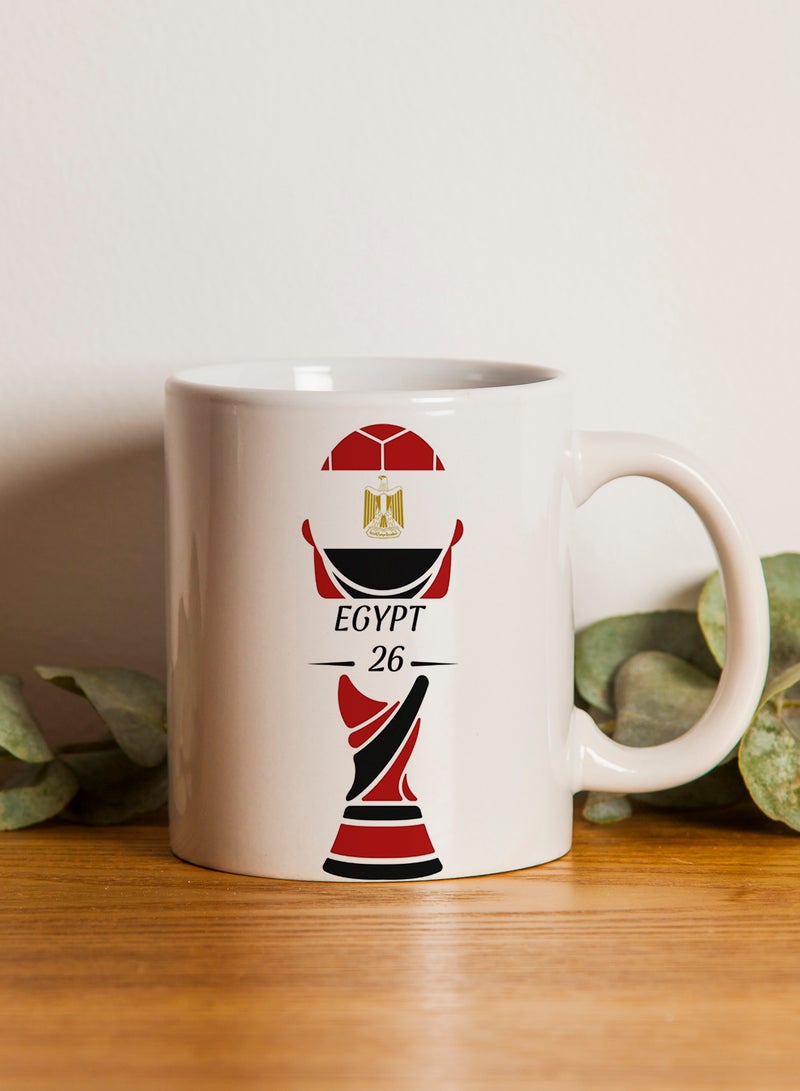 LOWHA 11 oz Ceramic Mug World Cup 26 Egypt Flag Design - Image 3