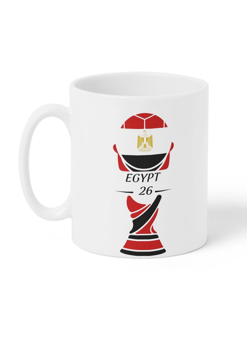 LOWHA 11 oz Ceramic Mug World Cup 26 Egypt Flag Design - Image 1