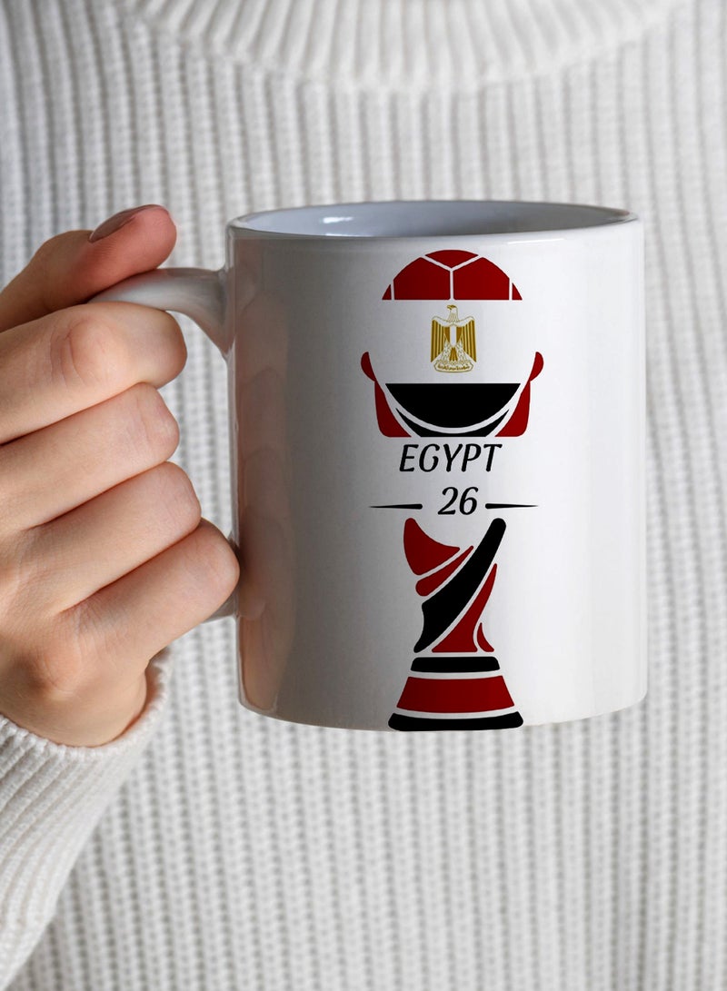 LOWHA 11 oz Ceramic Mug World Cup 26 Egypt Flag Design - Image 4