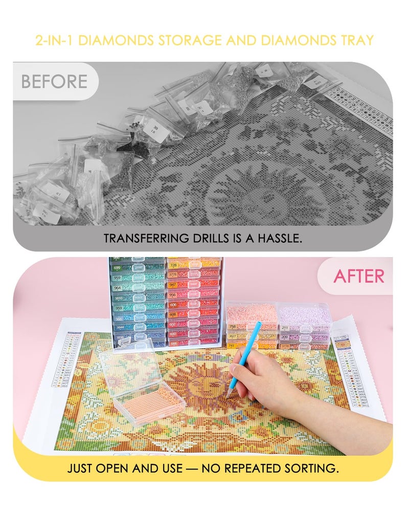 YBUTVY Diamond Art Trays with Lids, 20PCS Diamond Painting Trays with Lids ï¼† Diamond Art Storage, Gift Box Diamond Painting Accessories for Diamond Art Beads - Image 5