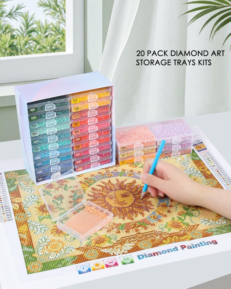 YBUTVY Diamond Art Trays with Lids, 20PCS Diamond Painting Trays with Lids ï¼† Diamond Art Storage, Gift Box Diamond Painting Accessories for Diamond Art Beads - Image 2