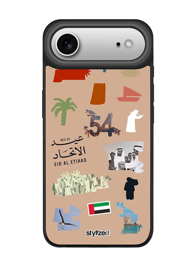 Stylizedd غطاء آيفون إير [متوافق مع MagSafe] غطاء مغناطيسي نحيف حماية الكاميرا، مضاد للصدمات، غطاء هاتف رقيق - عيد الإتحاد 54 لليوم الوطني الإماراتي، بني - Image 1