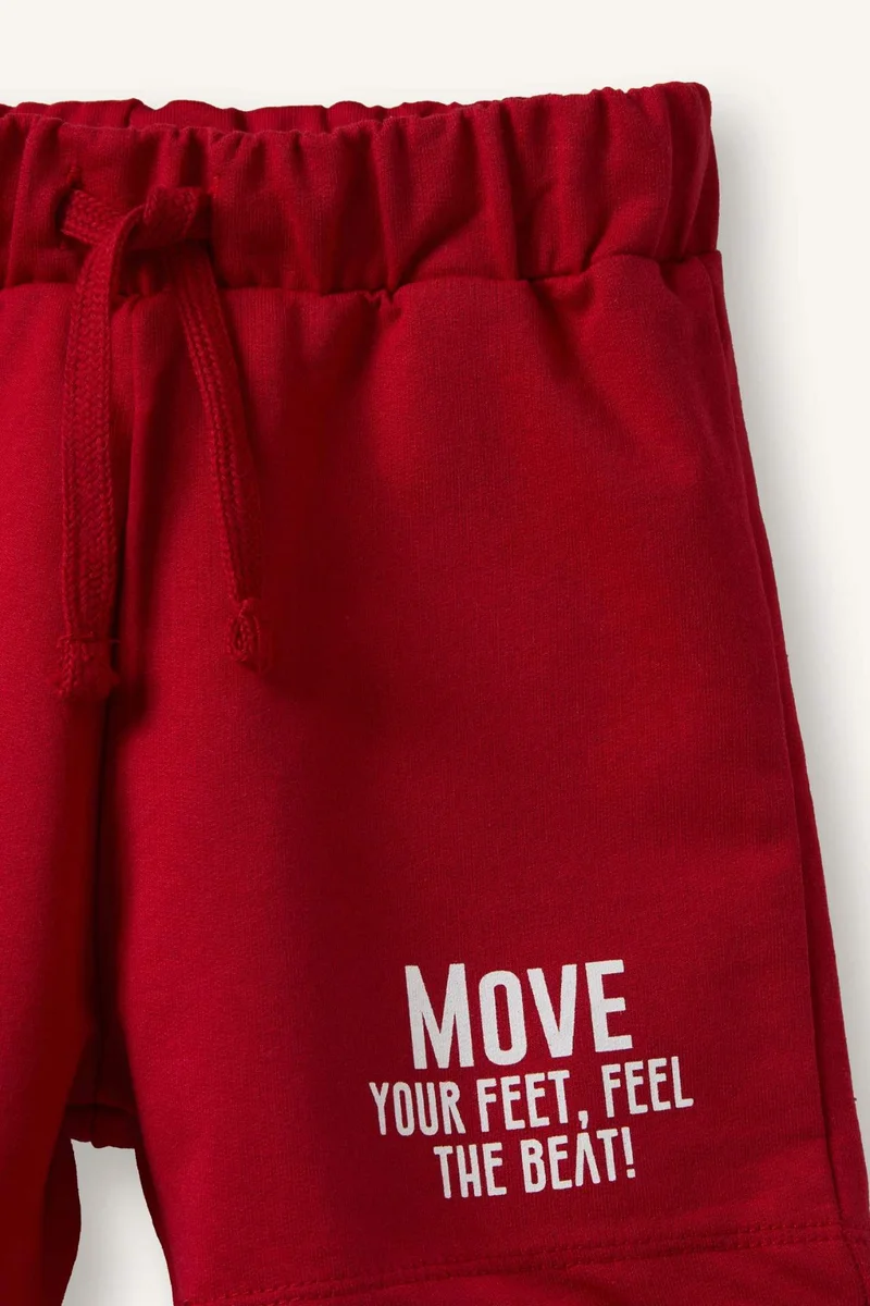 ديفاكتو Baby Boy Regular Fit Slogan Print Shorts