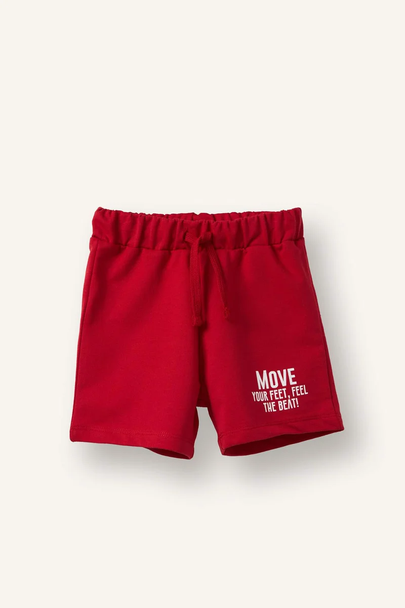 ديفاكتو Baby Boy Regular Fit Slogan Print Shorts