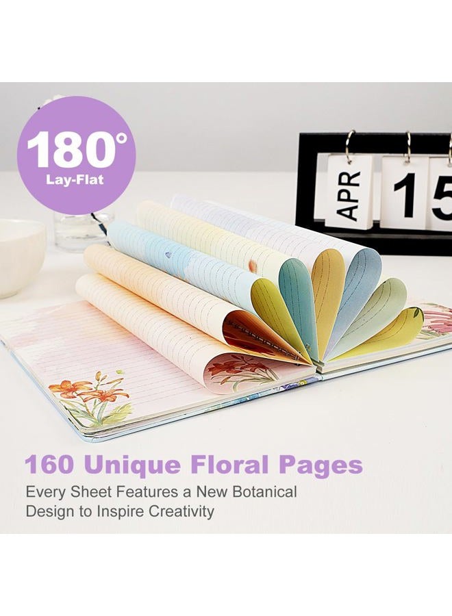 SIIXU Unique Floral Spiral Notebook - A5 Hardcover 160 Pages with Beautiful Art Pages, College Ruled for Memo Writing, Daily Poetry Journal, Junk Journal & School Supplies, Purple - Image 3